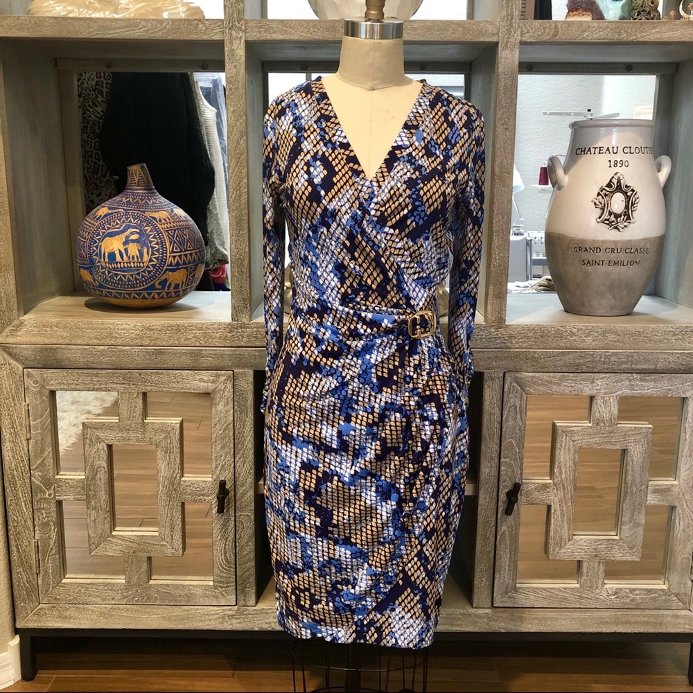 Cache Reptile/ Snake Print Wrap Dress